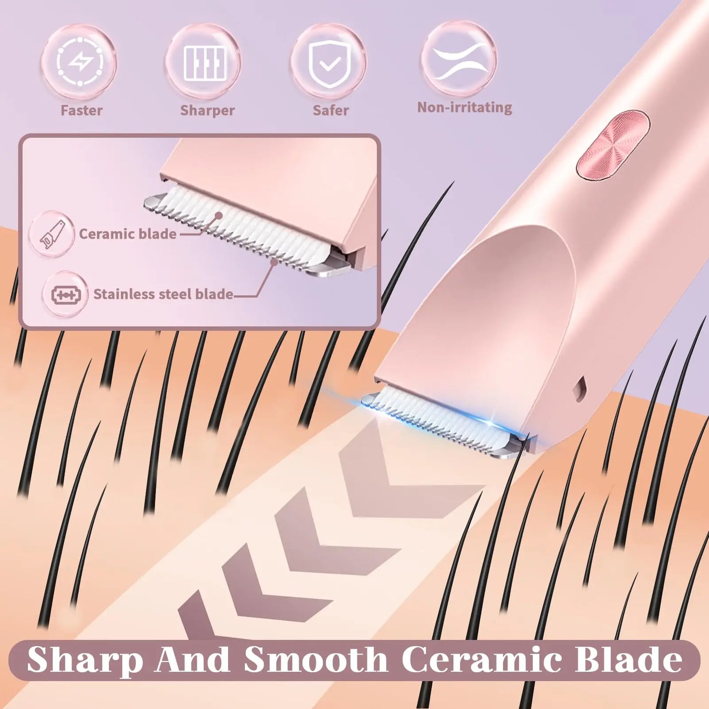 2-in-1 Waterproof Electric Shaver for Women