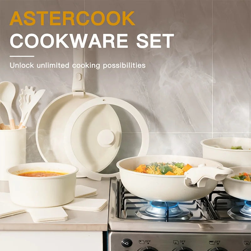 21-Piece Removable Handle Cookware Set