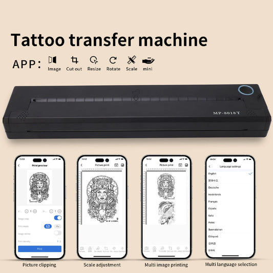 Mini Wireless Thermal Tattoo Stencil Printer